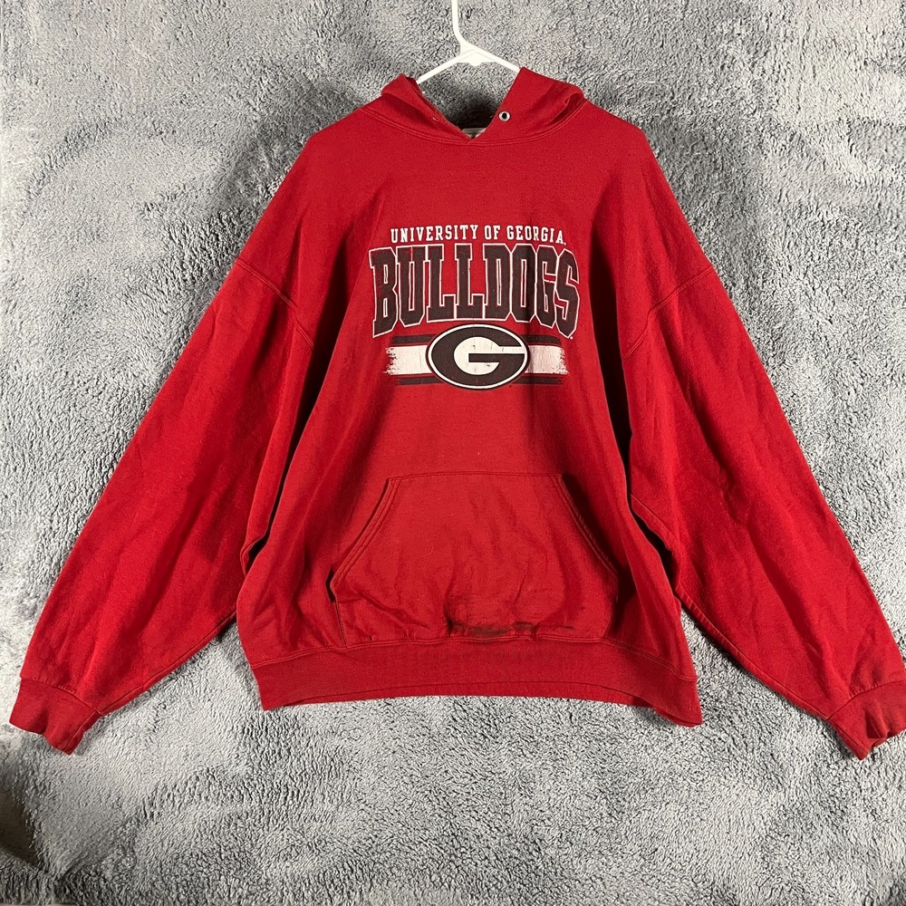 University of Georgia Bulldogs Hoodie Men 2XL Red Russell Athletic NCAA Football